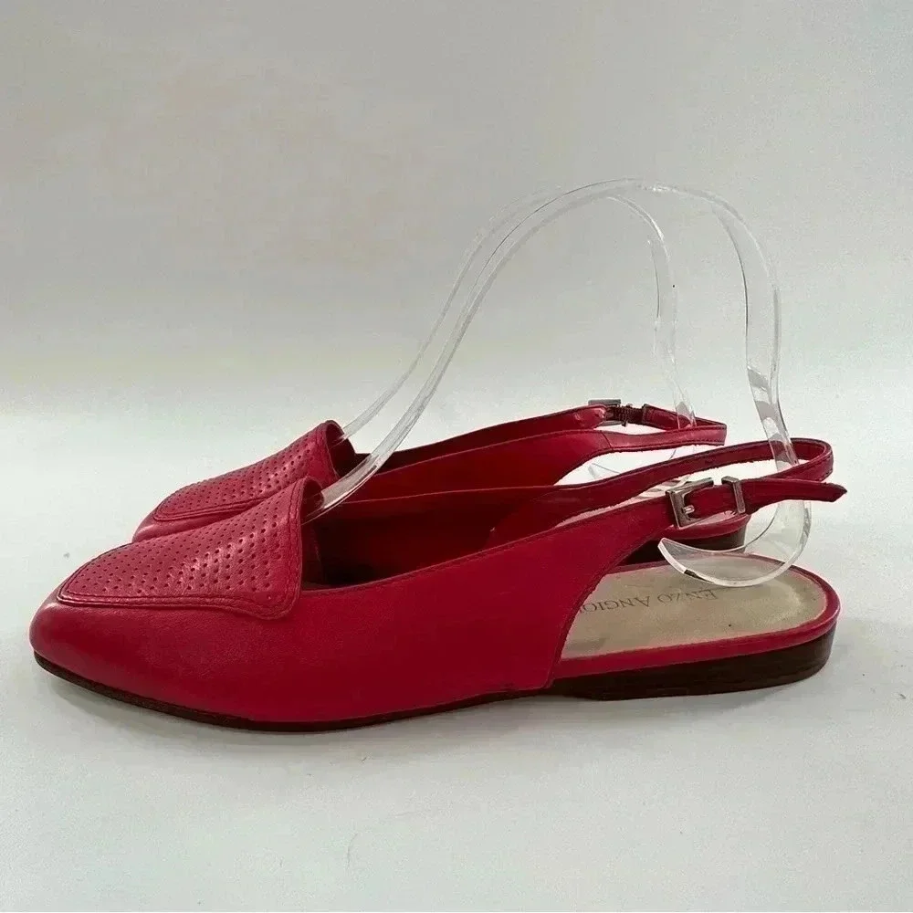 Enzo Angiolini Rankeds flats size 6.5 pink leather square toe vintage 80s 90s